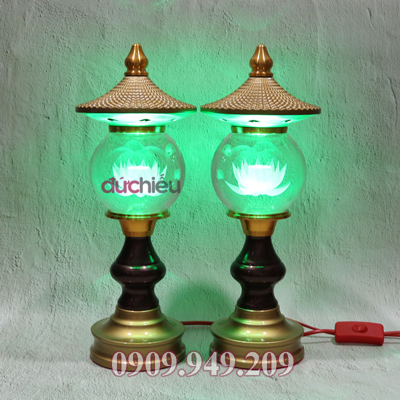 [ Đẹp lung linh ] Đèn thờ cúng pha lê cao cấp dạng tháp – Đức Hiếu Shop