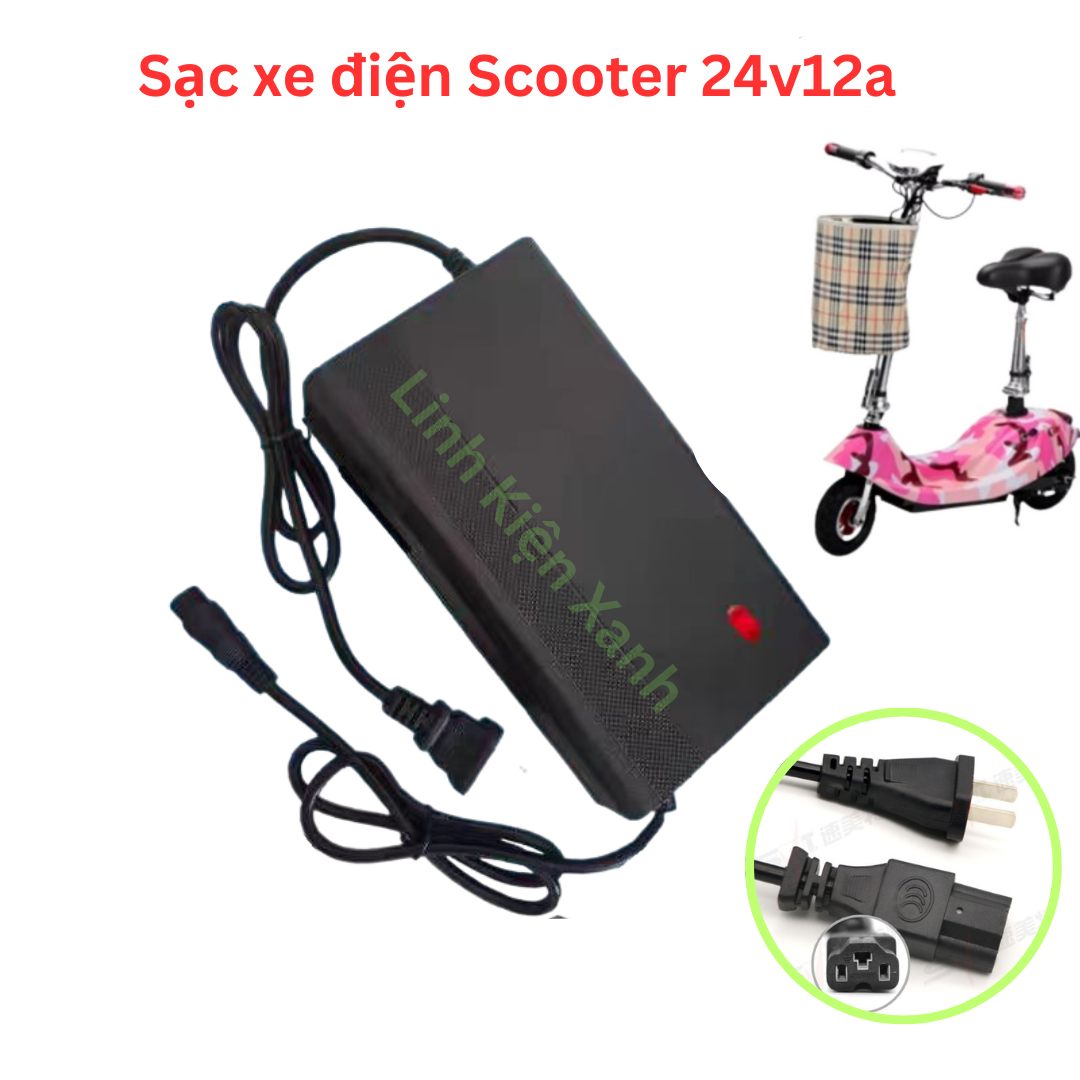 Bộ sạc xe điện mini E-Scooter 24V 12AH ( loại 8 inch và 10 inch )