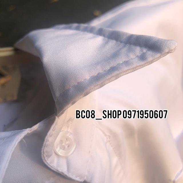 [HCM]Áo Sơ Mi Trắng Tay Dài Túi Basic Phong Cách Unisex BC047