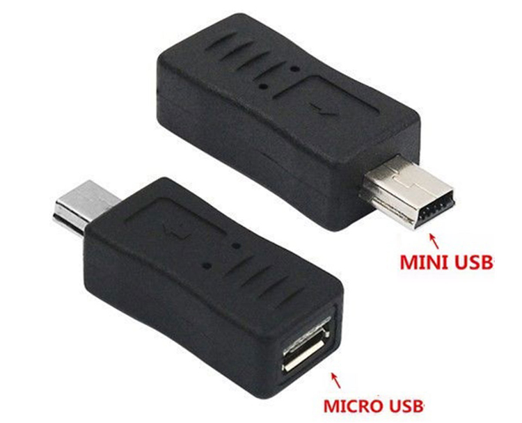 Micro USB to Mini USB Adapter - Mini USB to Micro USB Adapter Left and Right Angles