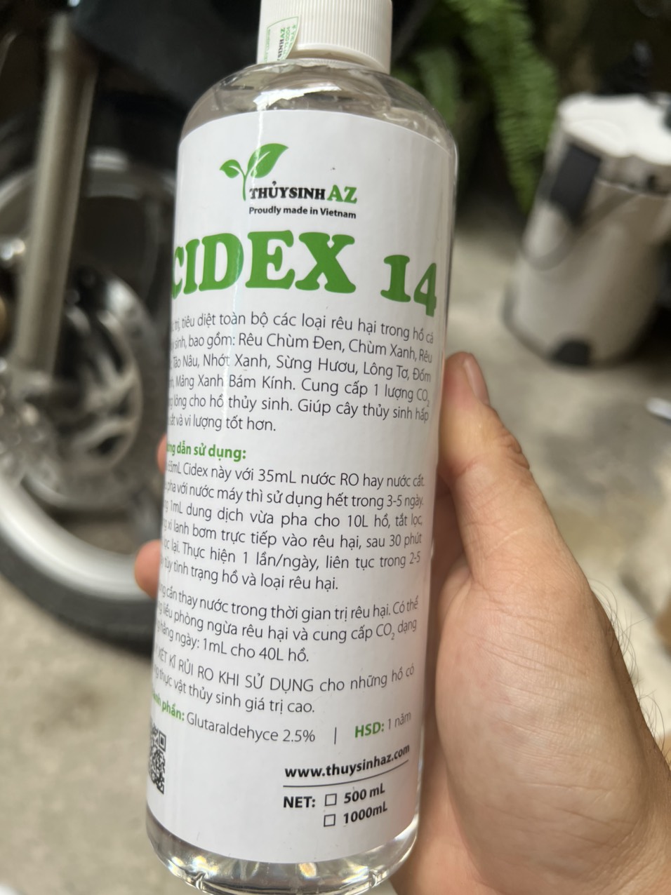 Chai 500ml Cidex 14 diệt rêu hại cho hồ thủy sinh