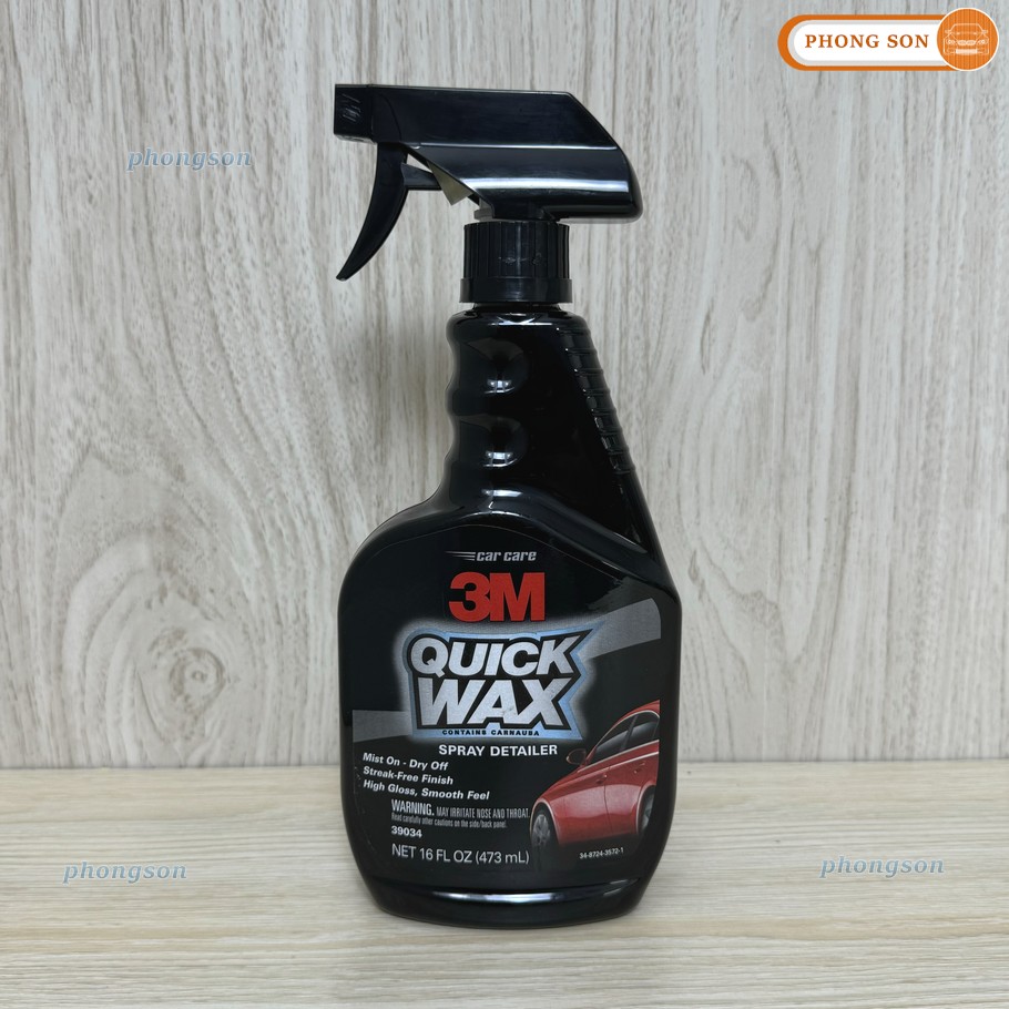 3M Quick Wax 39034 Chai xịt đánh bóng nhanh sơn xe Hàng Mỹ