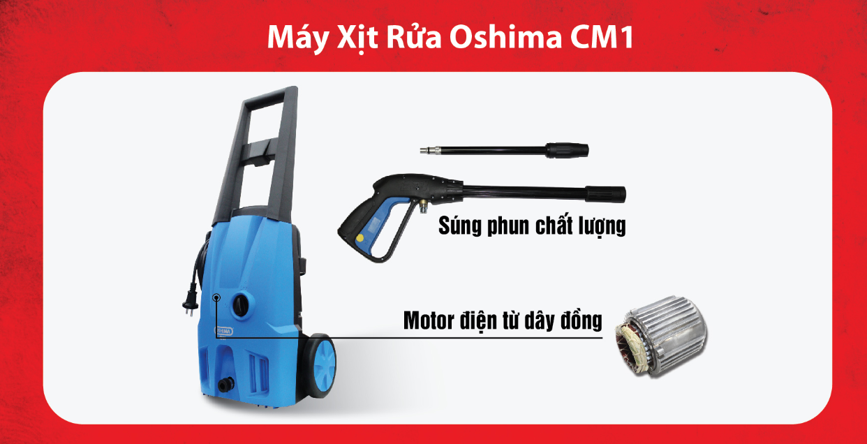 Máy Rửa Xe 1400W Oshima CM1