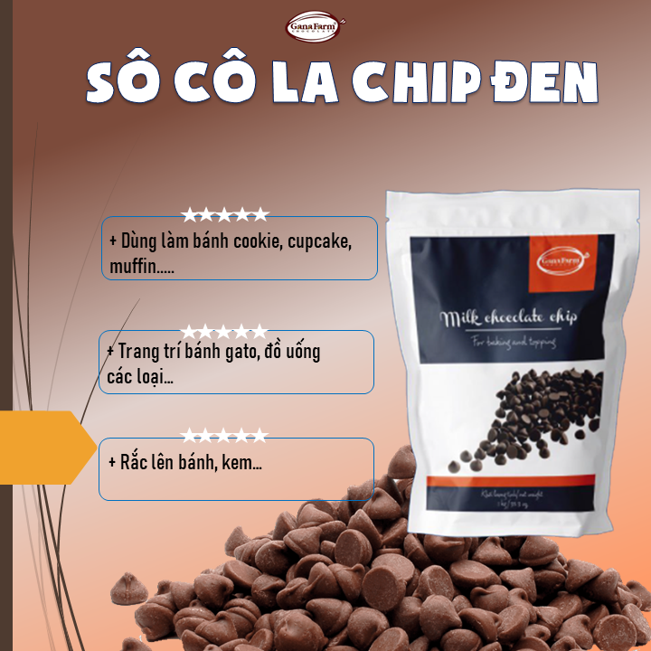 [HCM] sô cô la chip đen trang trí bánh.