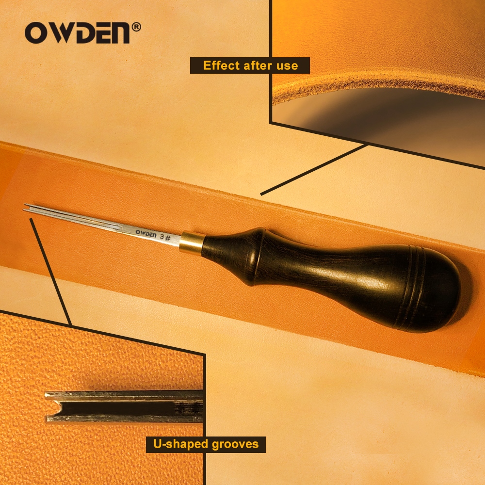 OWDEN Leather Edge Beveler Tool Leathercraft Skiving Tool for Hand Leather Sharpness Professional Chamfering Edge Beveler ELEGANT