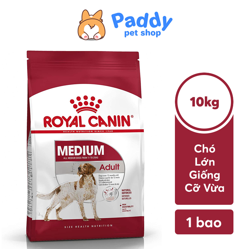 [10kg] Hạt Cho Chó Trưởng Thành Size Vừa Royal Canin Medium Adult