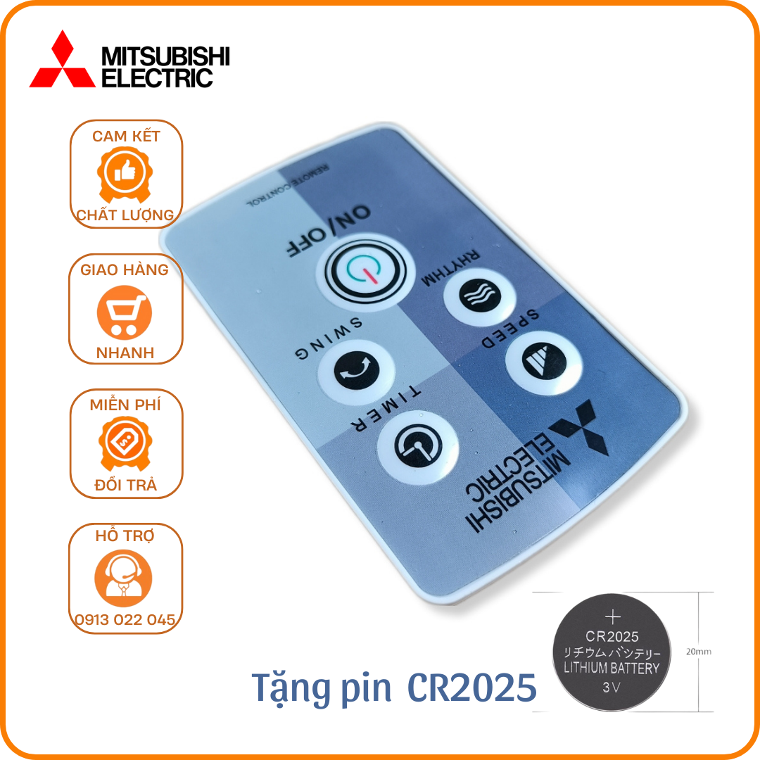 Điều khiển quạt Mitsubishi (Đã có pin)