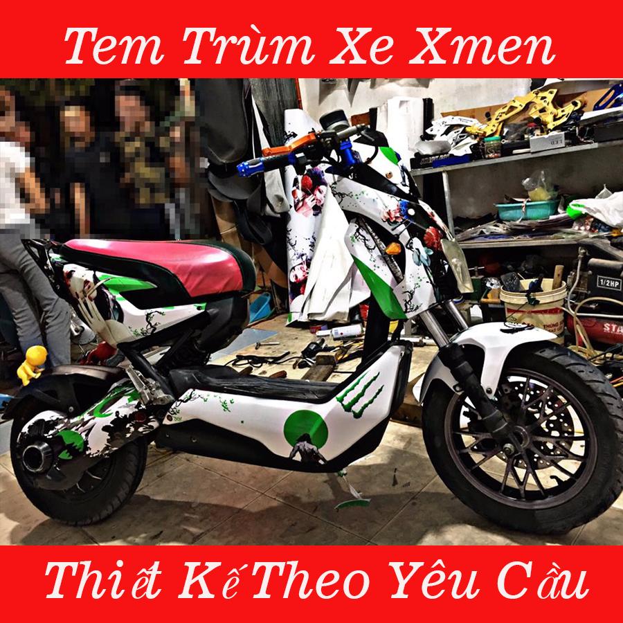 Tem trùm xe điện Xmen Samurai Xanh Trắng