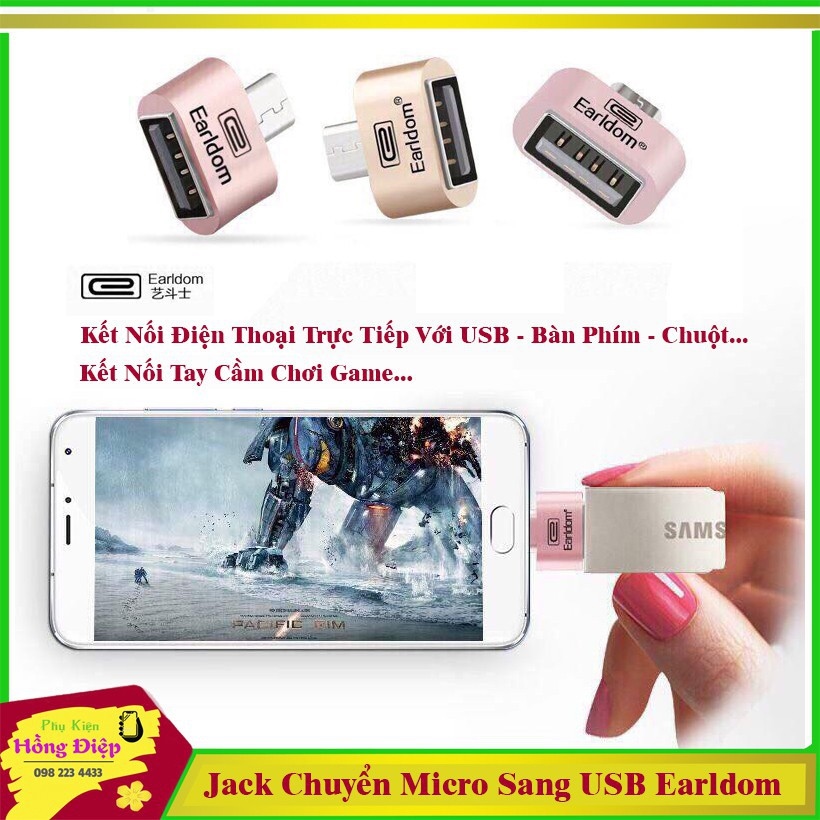 ❍✟✑ Jack chuyển OTG micro sang cổng USB Earldom OT01 Sunshop
