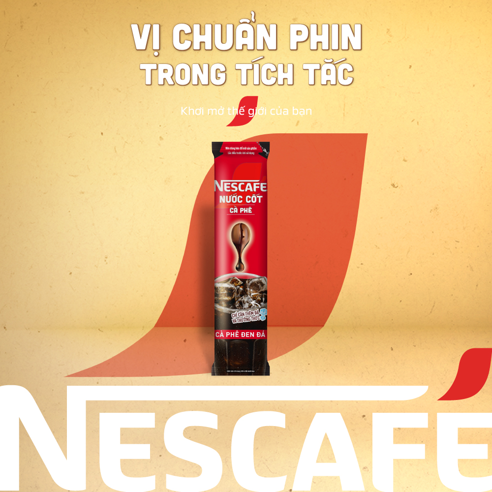 [ƯU ĐÃI THÁNG 6] NESCAFÉ Nước Cốt Cà Phê vị Café Đen Đá (Hộp 5 Gói)- FUJJI