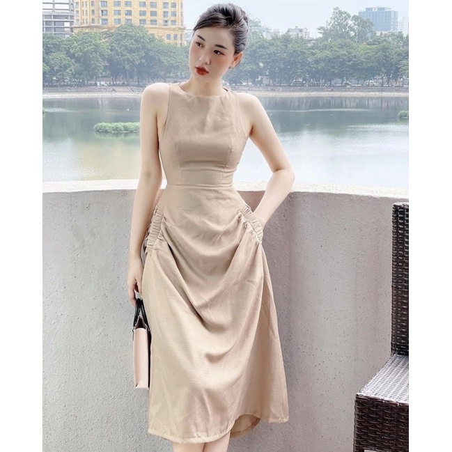 ĐẦM CỔ TRÒN, 2 TÚI (có ảnh thật) ms53