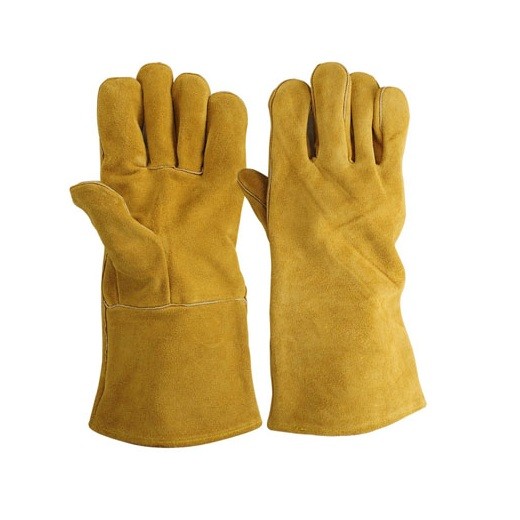 Găng tay da thợ hàn 2 lớp, dài 35cm - Găng tay da chống cháy, chống nóng thợ hàn