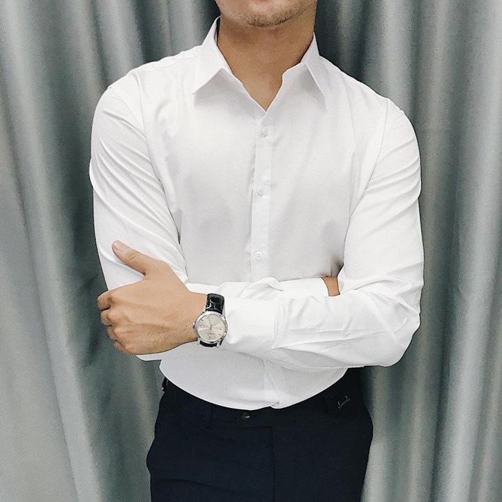 Áo Sơ Mi Đen Chất Lụa Mềm Mịn