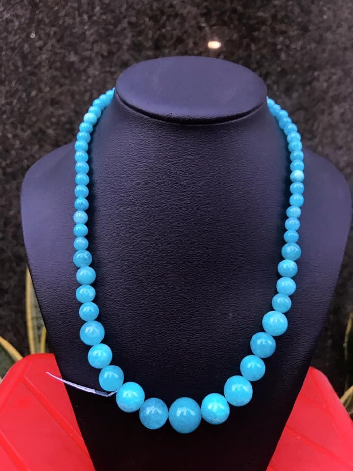 [HCM]VÒNG CỔ ĐÁ AMAZONITE XANH NGỌC THANH KHIẾT