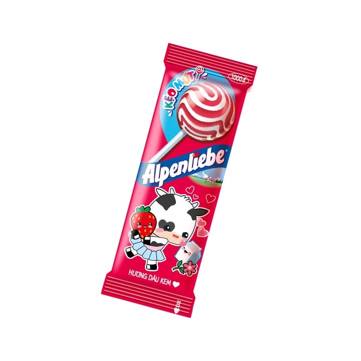 Milk lollipop, strawberry alpenliebe 39 sticks