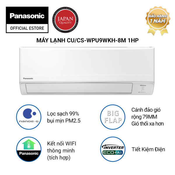 Máy lạnh Panasonic CU/CS-WPU9WKH-8M - Một chiều - Inverter tiêu chuẩn tích hợp kết nối wifi