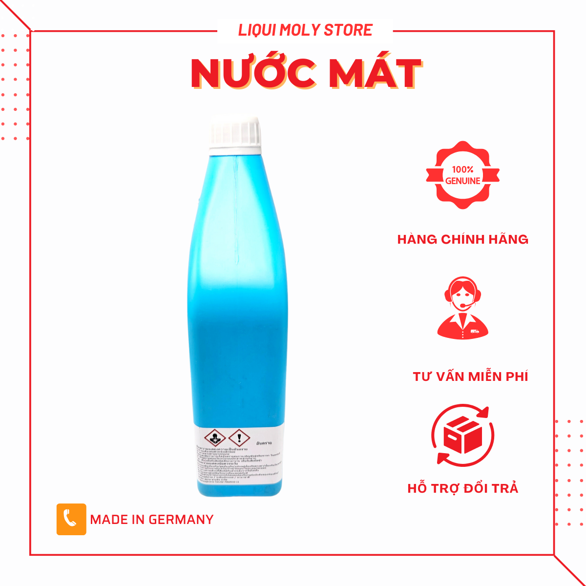 Nước làm mát xe máy Honda Thái Lan 1 lít Pre-mix
