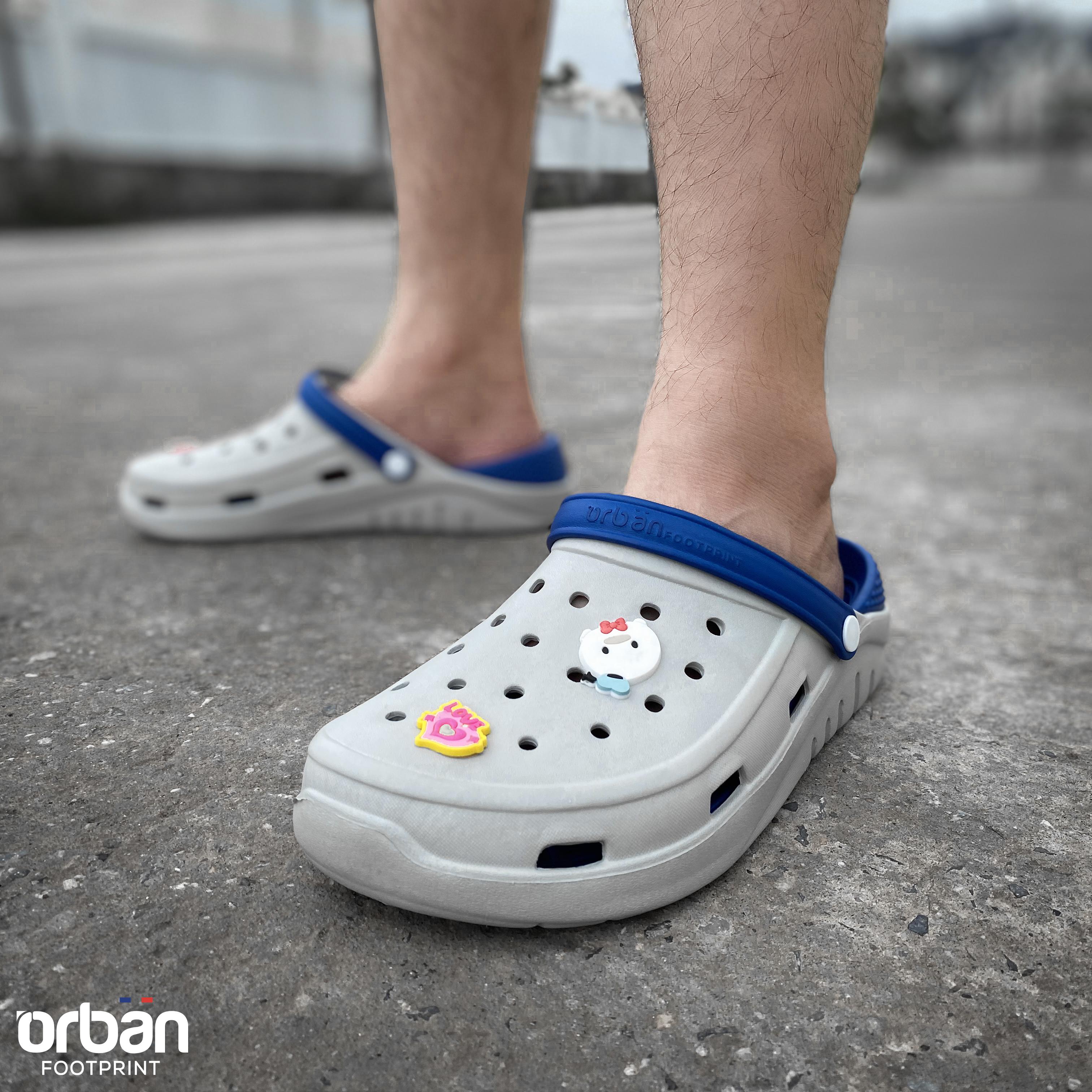 Dép sục cao cấp Urban Footpritn EVA fylon D2002 ghi xanh siêu nhẹ