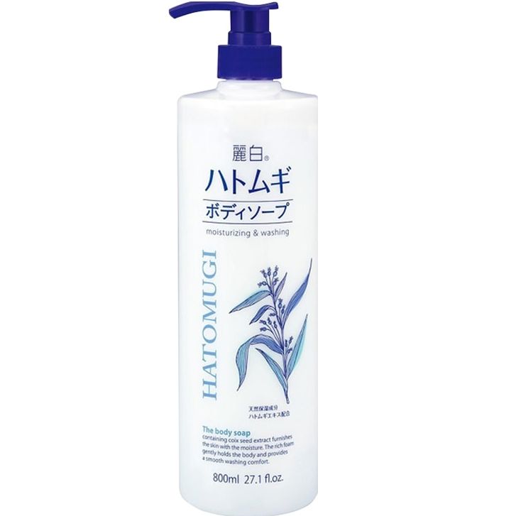 Sữa Tắm Ý Dĩ Hatomugi Trắng Da Ẩm Mịn 800ml Nhật Bản