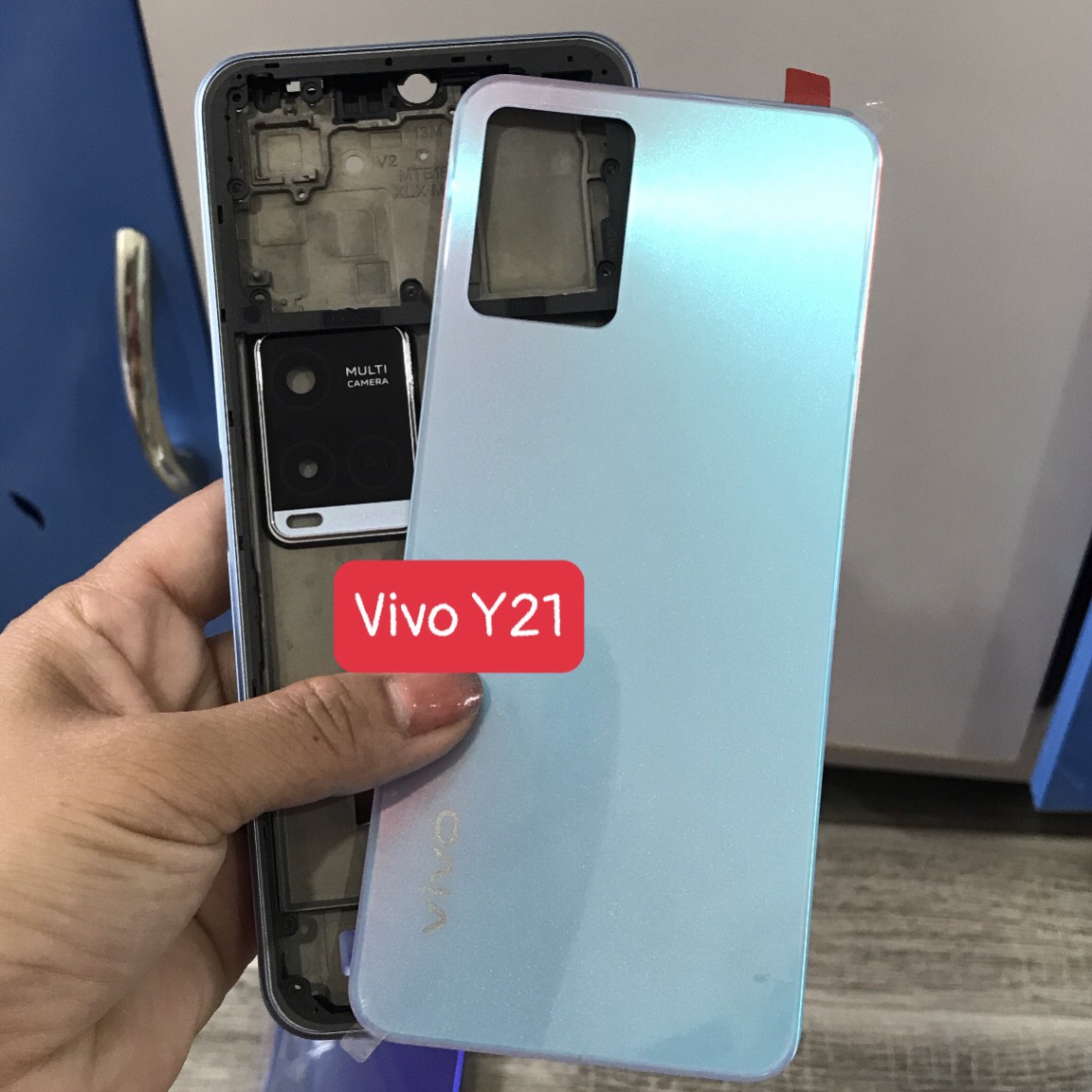 Bộ vỏ + sườn vivo y21 zin hàng cao cấp có kèm kính camera