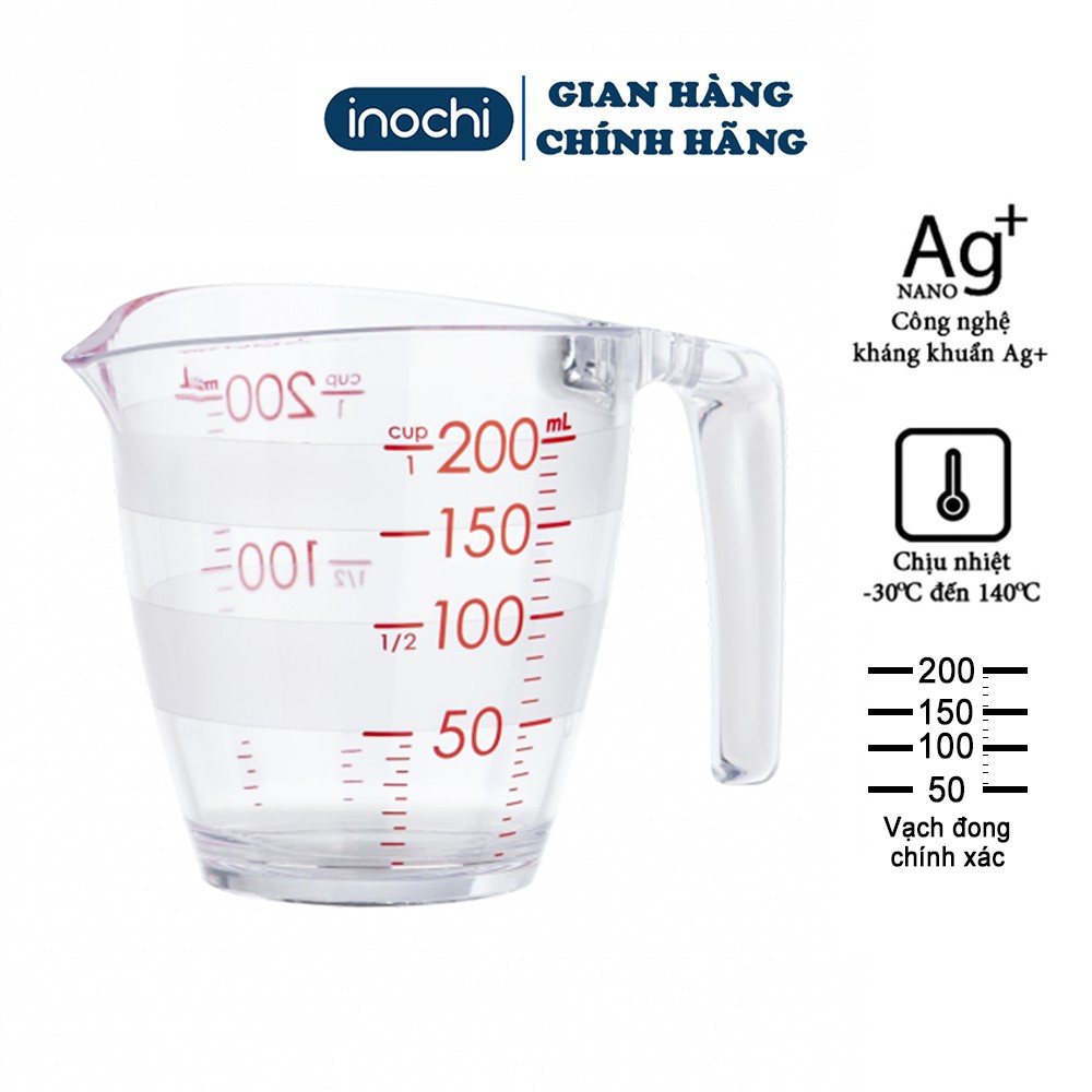 Cốc Đong - Cốc Đong ĐỊnh Lượng 200ml và 500ml Pha Chế YOKO INOCHI nhựa định lượng dung dịch dùng trong nấu ăn pha chế nhựa nguyên sinh kháng khuẩn Ag+