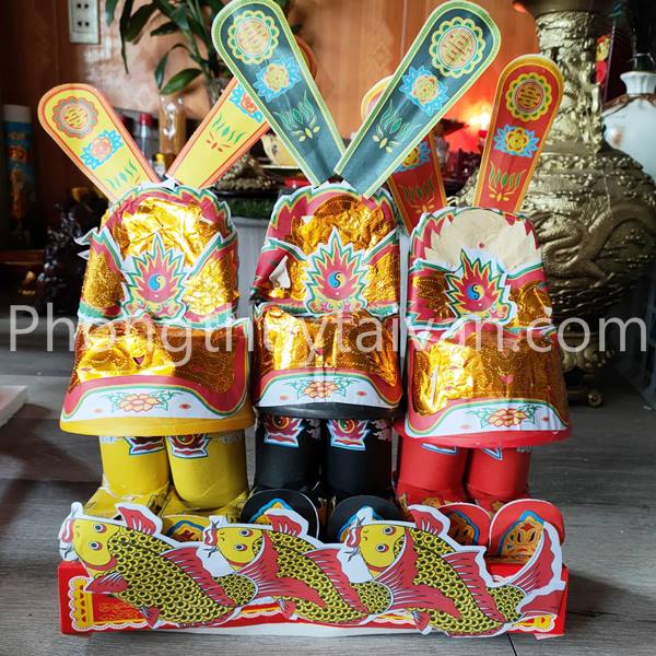 Mũ,Nón ông Công,ông Táo(combo đầy đủ nón,hia,3 cá chép, giấy cúng)- thờ cúng