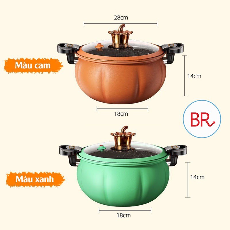 Nồi Áp Suất Bí Ngô Đa Năng 24cm 8 Lít