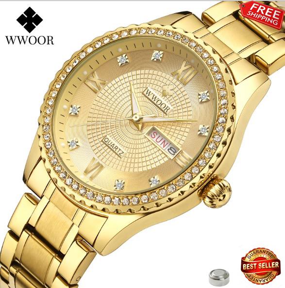 [HCM]Đồng hồ Wwoor nam dây thép đính hạt 8856 (bh 12 tháng)