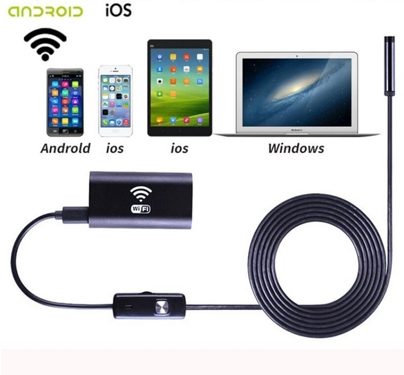 Home and garden camera nội soi chống nước dây 3,5 mét wifi ios,android endoscope ypc ø8mm hd720p