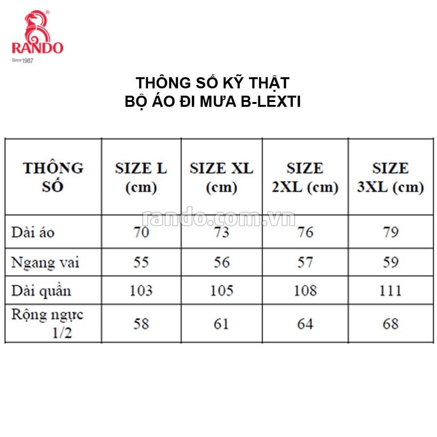 [HCM]Bộ áo mưa bộ B-LEXTI