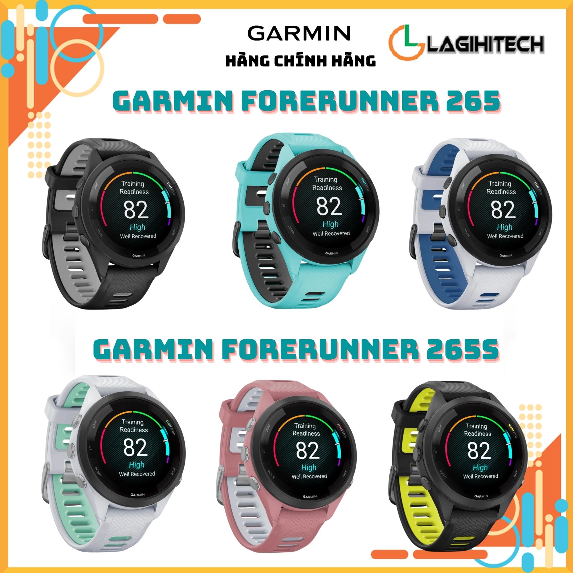 *Lagihitech* Đồng Hồ Thông Minh Garmin Forerunner 255 / Forerunner 255 Music / Forerunner 255S / Forerunner  265 / Forerunner 265S  Bảo hành 1 năm - Hàng Chính Hãng FPT