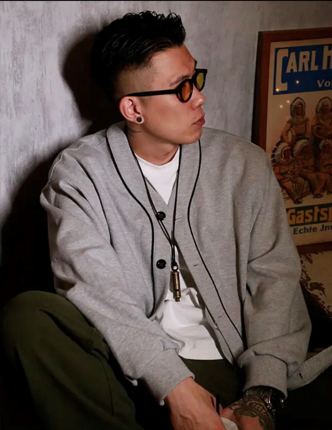 Áo khoác cardigan xám