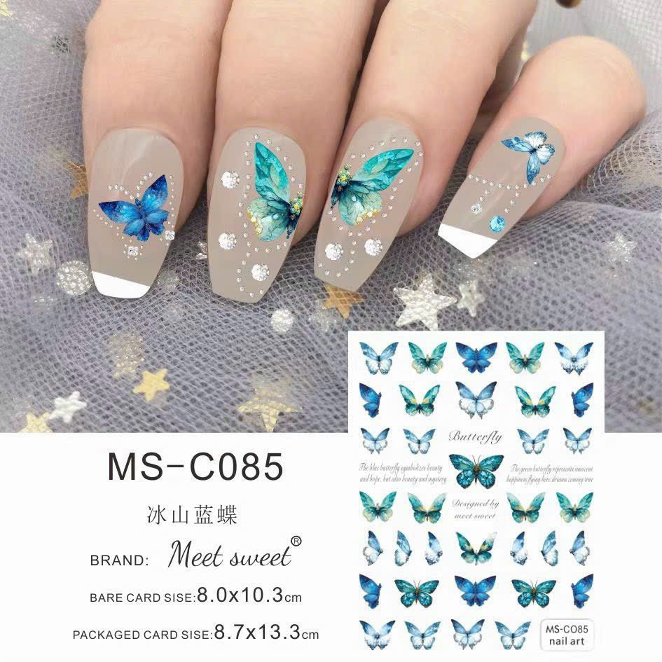 Sticker mẫu bướm 3d miếng dán móng tay nail