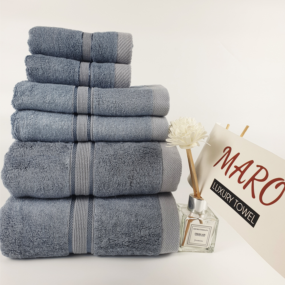 COMBO Khăn Cao Cấp Khổ Lớn, Sợi Tre Màu Ghi Trơn, mịn màng, thấm hút tốt, không phai màu, không hôi nhớt, Khăn tắm 60x120cm