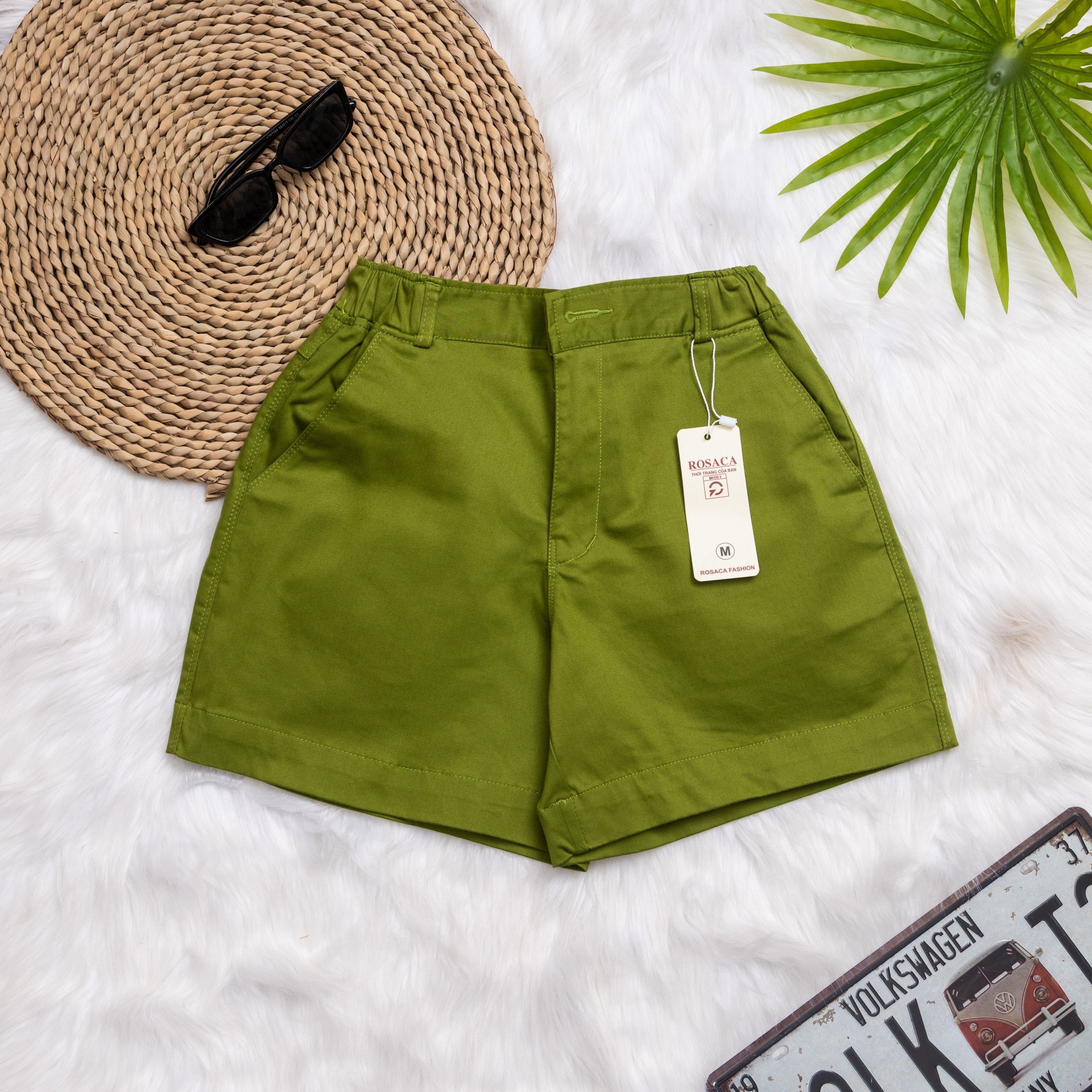 QUẦN SHORT KAKI (CẠP CHUN) LƯNG THUN NỮ