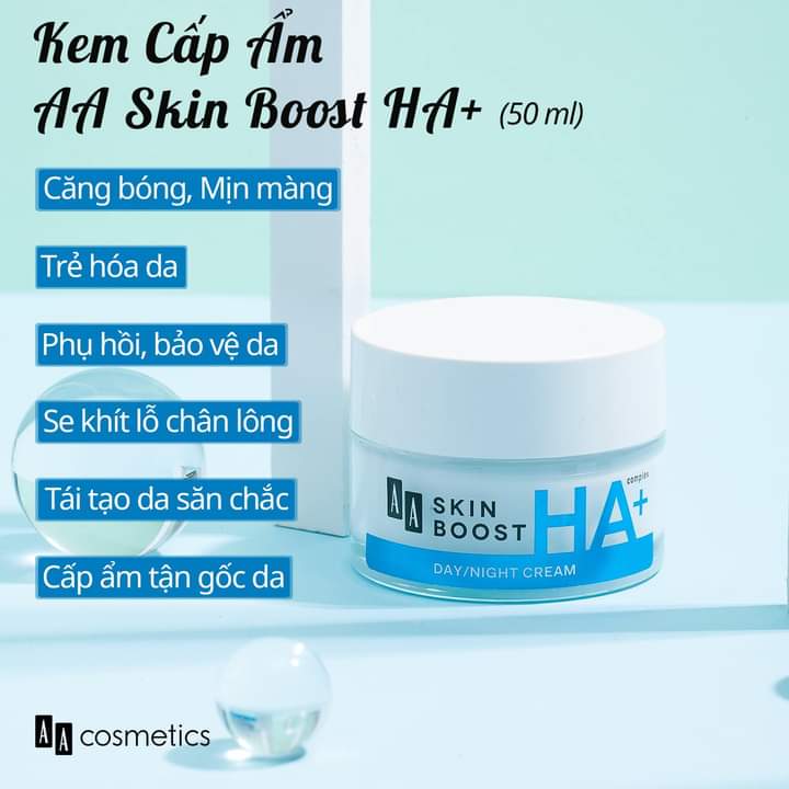 [FREESHIP] Kem Cấp Ẩm Và Làm Mịn Da AA Skin Boost HA + - AA COSMETICS (Mỹ Phẩm Hàng Đầu Châu Âu)