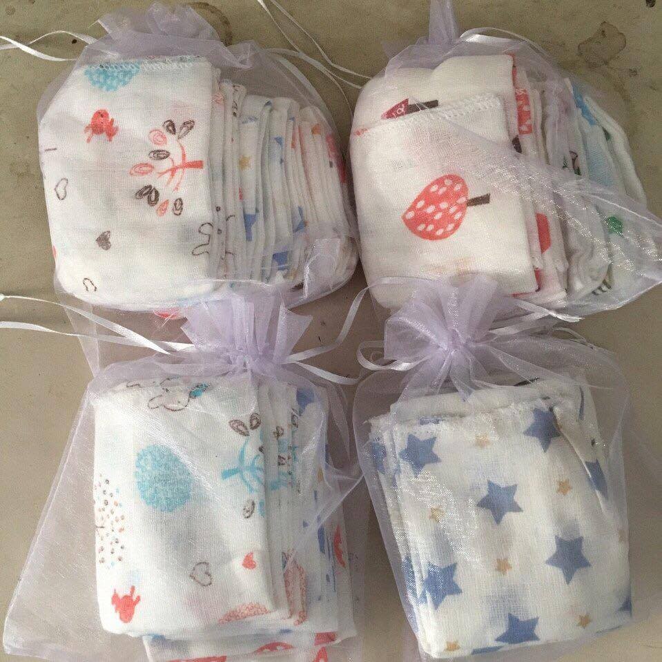 Set 10 khăn sữa Aden họa tiết dễ thương cho bé
