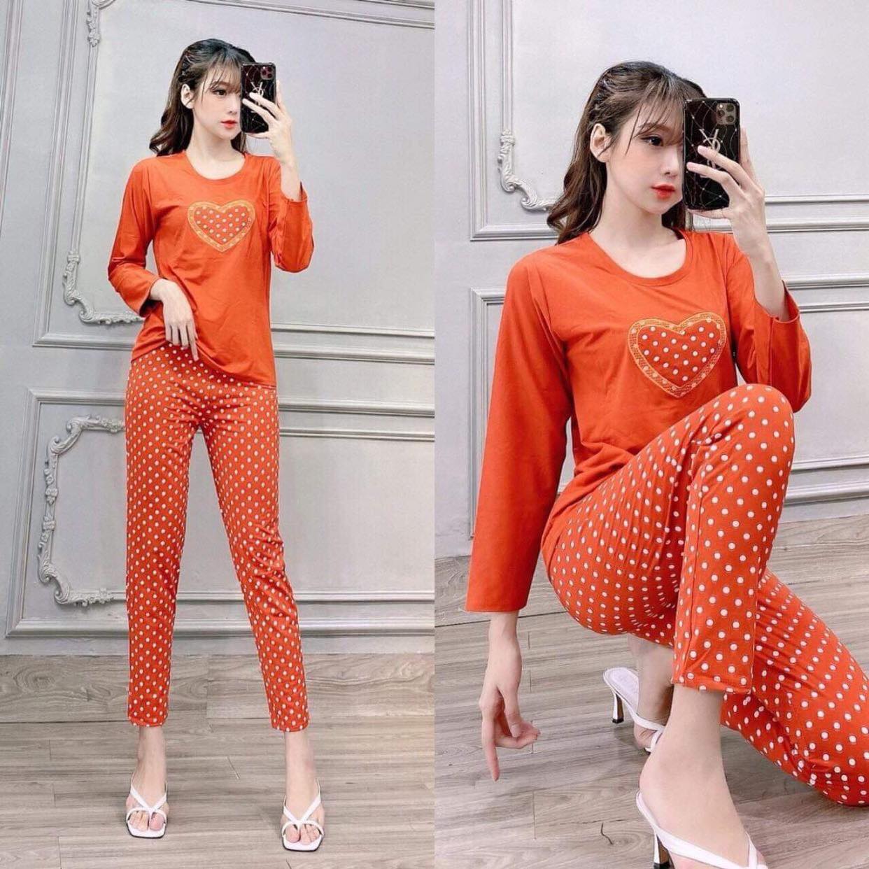[HCM]SET BỘ THU ĐÔNG DÀI TAY THÊU TIM DỄ THƯƠNG