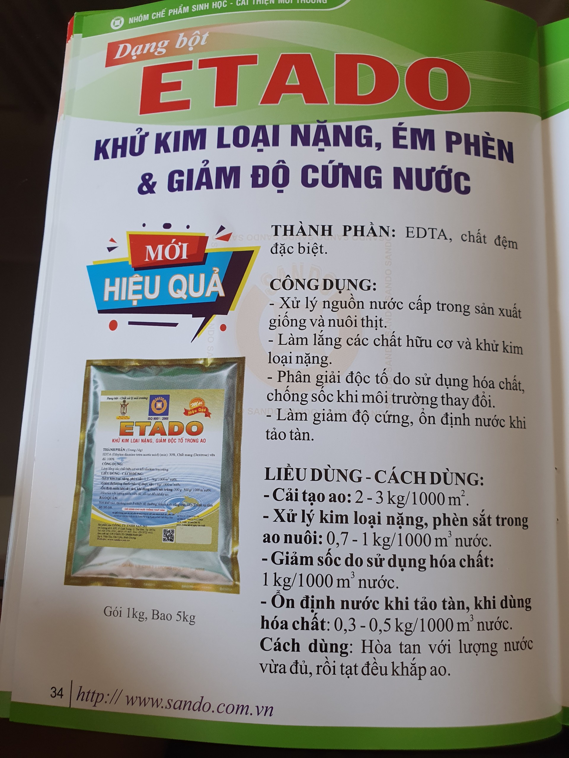 ETADO - KHỬ KIM LOẠI NẶNG