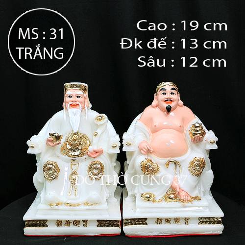 Tượng thần tài thổ địa màu trắng - ms 31