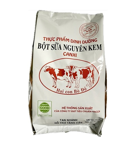 Combo 5 bịch sữa bột nguyên kem Hai Con Bò đỏ