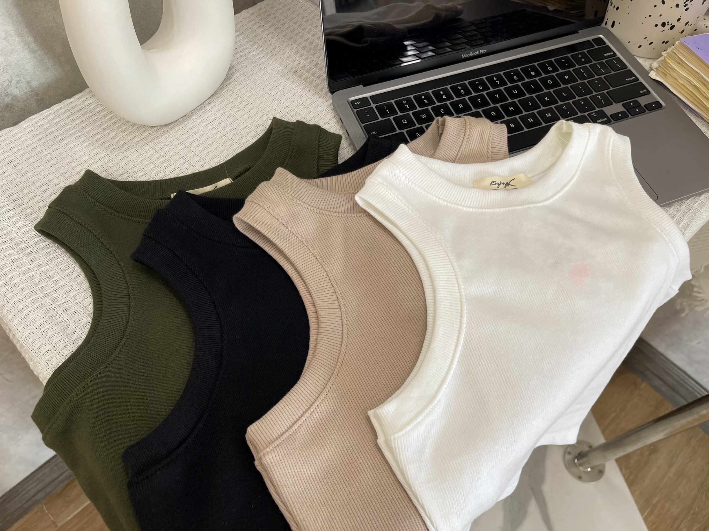 Áo Croptop Ba Lỗ Trơn Thun Gân Basic