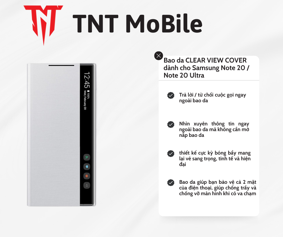 Bao Da Clear View Cover Dành Cho Samsung Note 20