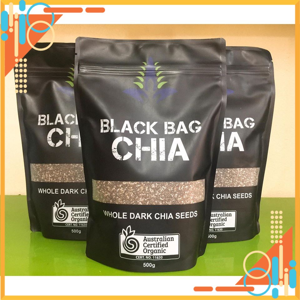 1kg hạt chia đen úc black bag chia 2 túi 500g