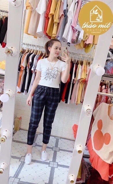Quần kẻ caro đũi hàn siêu mát