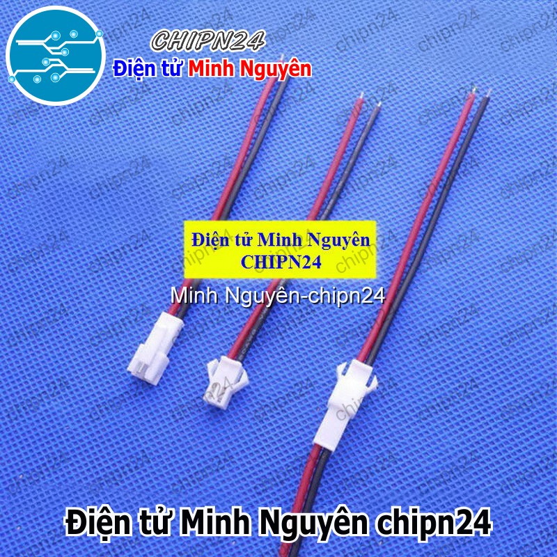 [2 cặp] (P243) Dây khớp nối SM2.54mm 2P 20cm Đầu Trắng - HH001118