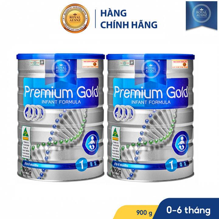 Combo 2 lon sữa hoàng gia úc premium gold số 1/2/3 900g