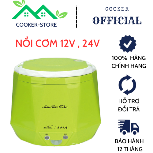 Nồi cơm điện xe hơi đa năng 12V 24V 1.0L - [ Dành cho xe hơi, xe tải, ắc quy 12v, 24v, tàu, ghe ]