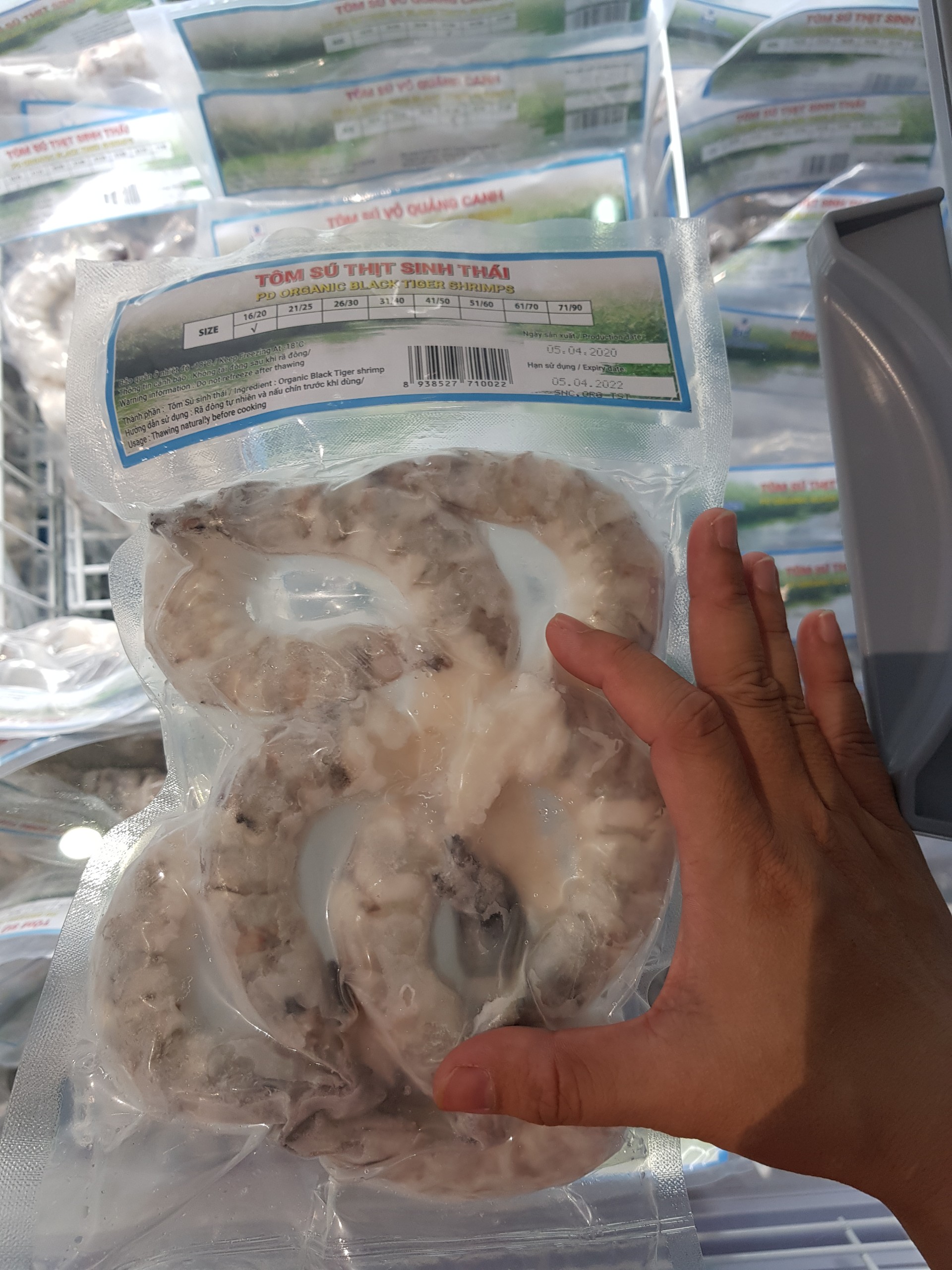 Tôm sú thịt sinh thái, kích cỡ 16/20 - Túi 250g