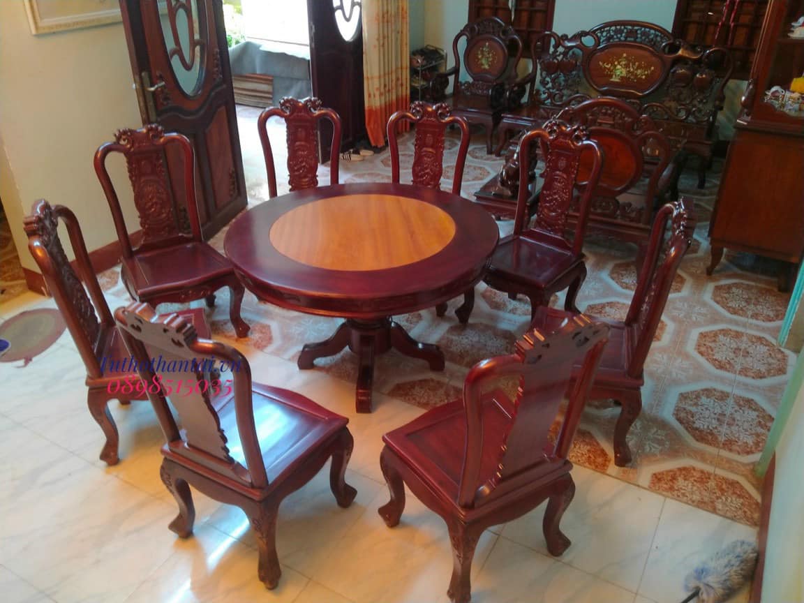 Bàn ăn Tròn 8 ghế mẫu cao cấp ( Hàng đặt VIP )